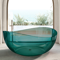 Прозрачная ванна ABBER Kristall AT9705Aquamarin 150x150 бирюзовый