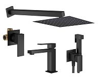 Душевой комплект Plumberia Selection Tag KITZTG01NO53 для ванны, черный матовый