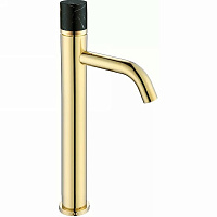Смеситель Boheme Stick 122-G-MR-BLACK для раковины, ручка Mramor Black, золото/черный мрамор