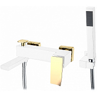 Смеситель Boheme Q 143-WG.2 для ванны с душем, белый/золото