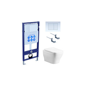 Комплект Aquatek SET AQUATEK АМАДЕО cm-009 4в1 подвесной унитаз + инсталляция + кнопка + сидение