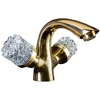 Смеситель Boheme Crystal 291-CRST для раковины, золото