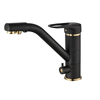 Смеситель Zorg Steel Hammer SH 321 BLACK BR для кухонной мойки, черный/бронза