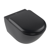 Чаша для подвесного унитаза Villeroy & Boch Antao 4674T0R7 с покрытием CeramicPlus, торнадо, Pure Black