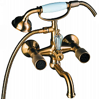 Смеситель Boheme Royal Cristal 313-Royal/CRST black для ванны с душем, бронза/черный