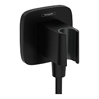 Шланговое подключение Hansgrohe Fixfit Porter Q 26887670 с держателем душа, черный матовый
