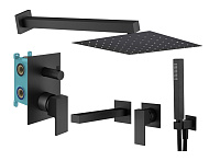 Душевой комплект Plumberia Selection Tag KITTG18NO220 для ванны, черный матовый