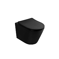 Унитаз подвесной ABBER Bequem AC1102TMB безободковый, черный матовый