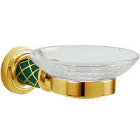 Мыльница Boheme Murano 10903-GR-G настенная, золото/бирюзовый