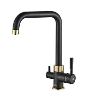 Смеситель Zorg Steel Hammer SH 715 BLACK BR для кухонной мойки, черный/бронза