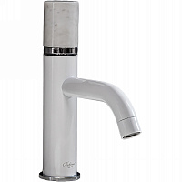 Смеситель Boheme Stick 121-W-MR-WHITE для раковины, ручка Mramor White, белый/белый мрамор