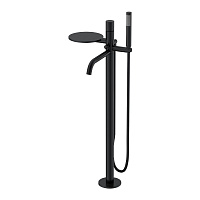 Смеситель Boheme Stick 129-BB.4 для ванны, напольный, ручка Spirale, черный матовый