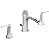 Смеситель Cisal Cherie CF0012206T для биде, на 3 отверстия, хром/черный матовый