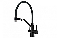Смеситель Zorg Sanitary ZR 356 YF-BLACK NICKEL для кухонной мойки/для фильтра, никель/черный