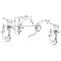 Смеситель Cezares Elite ELITE-BVDM-03/24-Bi на борт ванны
