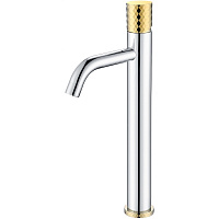 Смеситель Boheme Stick 122-CRG для раковины, ручка Diamond, хром/золото