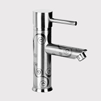 Cмеситель Daniel Suvi Decora S20605YC 86 для раковины, никель/декор spiral серый