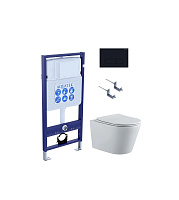 Комплект Aquatek SET AQUATEK ВЕГА-1905-017 подвесной унитаз + инсталляция + кнопка + сидение