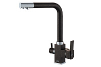 Смеситель Zorg Steel Hammer SH 805 BLACK CR для кухонной мойки/для фильтра, черный металл/хром