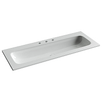 Раковина накладная Ceramicanova Grace CN7024 121x45,7x13,7 три отверстия, белый