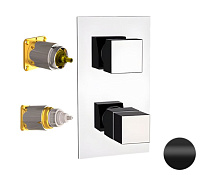 Термостатический смеситель Remer Q-Elegance QT93KBNO для душа, черный матовый