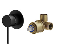 Смеситель Plumberia Selection Ixo KITXO1135NO для душа, черный матовый