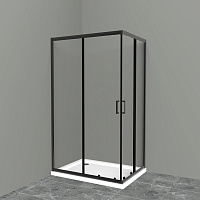 Душевой уголок BelBagno Uno UNO-195-AH-2-120/90-C-NERO прозрачное стекло