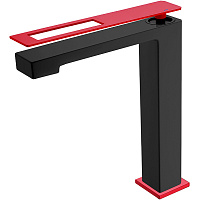 Смеситель Boheme Q 142-BR для раковины, черный/красный