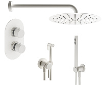 Душевой комплект Plumberia Selection Ixo KITZXOT18BO для ванны, c термостатическим смесителем, белый