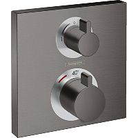 Смеситель Hansgrohe Ecostat Square 15714340 для душа, 2 потребителя, шлифованный черный хром