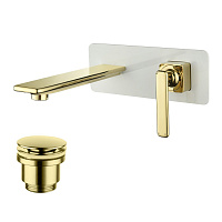 Смеситель Lemark Mista LM6426WG для раковины, золото/белый