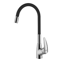 Смеситель Lemark Linara LM0415C-Black для кухонной мойки, хром/черный