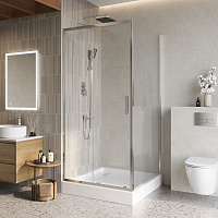 Душевой уголок BelBagno Luce LUCE-A-1-100/100-C-Cr прозрачное стекло, хром