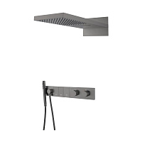 Душевой комплект Boheme Zodiac 133-GM для душа, с термостатом, оружейная сталь