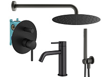 Душевой комплект Plumberia Selection Ixo KITXO18NO53 для ванны, черный матовый