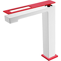 Смеситель Boheme Q 142-WR для раковины, белый/красный