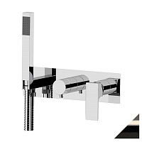 Смеситель Remer Absolute AU97D2CFP для ванны с душем, на 2 выхода, хром чёрный брашированный