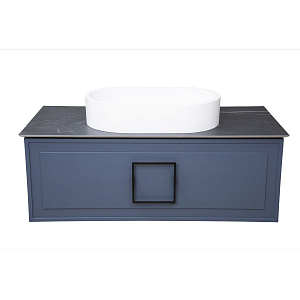 Тумба с раковиной La Fenice Cubo FNC-01-CUB-BG-100 Blu Grigio, столешница Black Olive Light Lappato