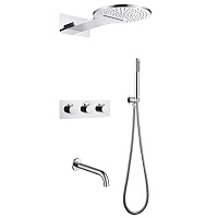 Душевая система ABBER Wasser Kreis AF8150 скрытого монтажа с изливом, термостат, хром
