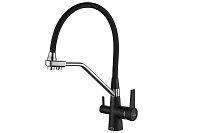 Смеситель Zorg Steel Hammer SH 903-6 BLACK CR для кухонной мойки/для фильтра, черный металл/хром
