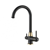 Смеситель Zorg Steel Hammer SH 763 BLACK BR для кухонной мойки, черный/бронза