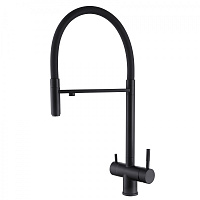 Смеситель ABBER Wasser Kreis AF81141B для кухни с подключением фильтра и выдвижной лейкой, черный ма