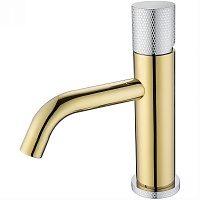 Смеситель Boheme Stick 121-GCR.2 для раковины, ручка Touch, золото/хром