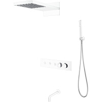 Душевой комплект Boheme Fusion 131-2-MW для душа, с термостатом, с изливом, белый матовый