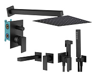 Душевой комплект Plumberia Selection Tag KITZTG18NO220 для ванны, черный матовый