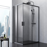 Душевой уголок AM.PM Gem S W93G-404-120280-BT 120х80 профиль черный матовый TOTAL BLACK