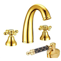 Смеситель Boheme Tradizionale oro 297-MR-B для раковины, золото/черный Murano