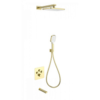 Душевая система Wonzon & Woghand WW-B4005-BG с термостатом, брашированное золото