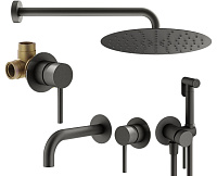 Душевой комплект Plumberia Selection Ixo KITZXO01GR210 для ванны, графит матовый