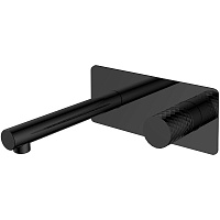 Смеситель Boheme Stick 125-BB для раковины, ручка Diamond, черный